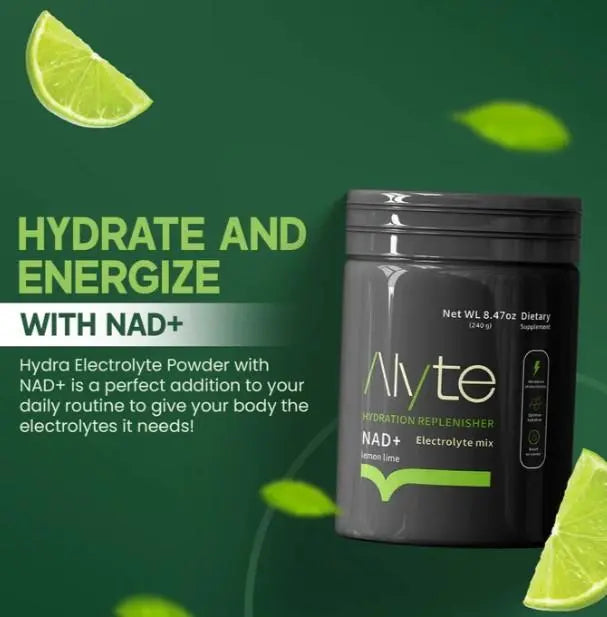 Alyte Electrolyte Powder with NAD+ - Hydration & Energy Boost Low-Sugar Lemon Lime Drink for Muscle Recovery & Collagen Support Magnesium Natural Healthcare US Dietary