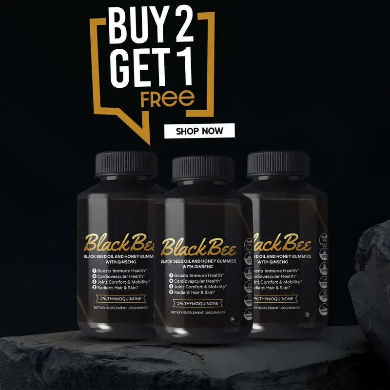 Black Seed Oil & Honey Gummies with Ginseng – Natural Wellness & Energy Boost Healthcare Fitness Dietary Supplement Edible