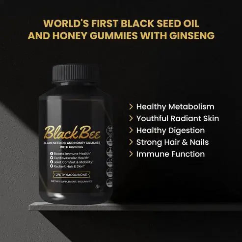 Black Seed Oil & Honey Gummies with Ginseng – Natural Wellness & Energy Boost Healthcare Fitness Dietary Supplement Edible