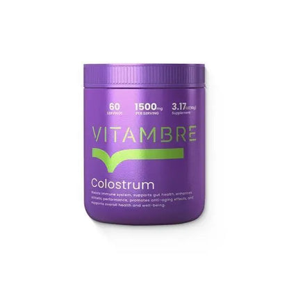 Vitambre Grass-Fed Bovine Colostrum Powder - 1500mg per Serving, 60 Servings, Rich in Immunoglobulins, Lactoferrin & Growth Factors for Gut Health, Immunity & Vitality