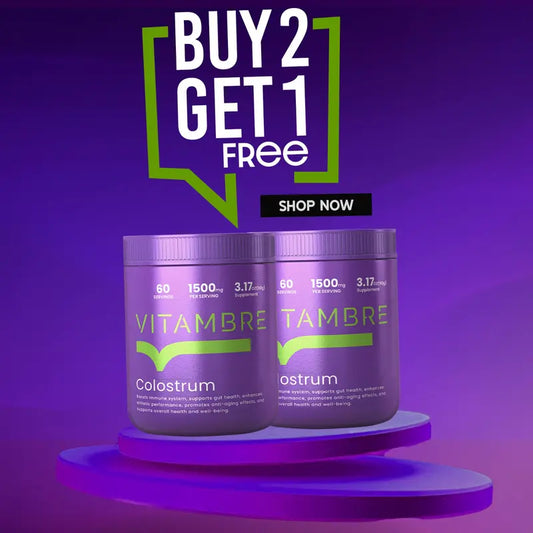 Vitambre Grass-Fed Bovine Colostrum Powder - 1500mg per Serving, 60 Servings, Rich in Immunoglobulins, Lactoferrin & Growth Factors for Gut Health, Immunity & Vitality